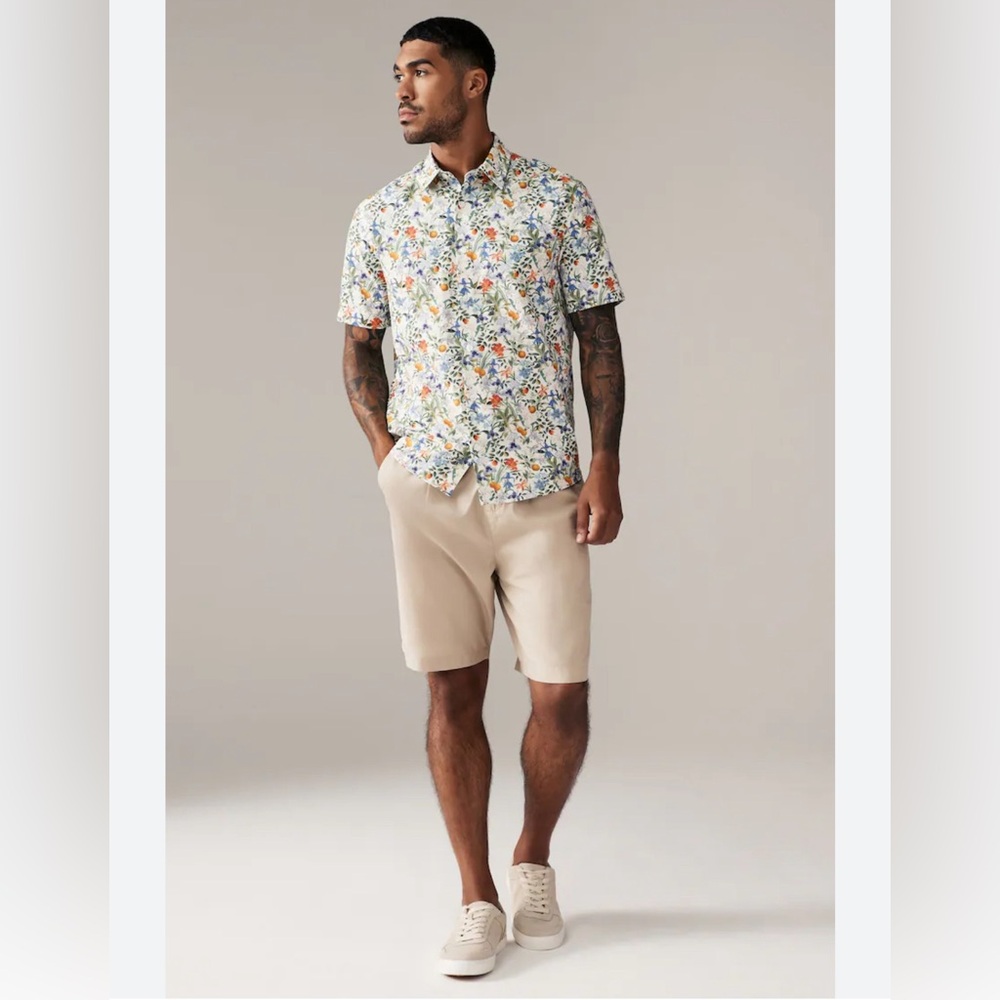 MAUS & HOFFMAN Made in Italy Liberty fabric button down